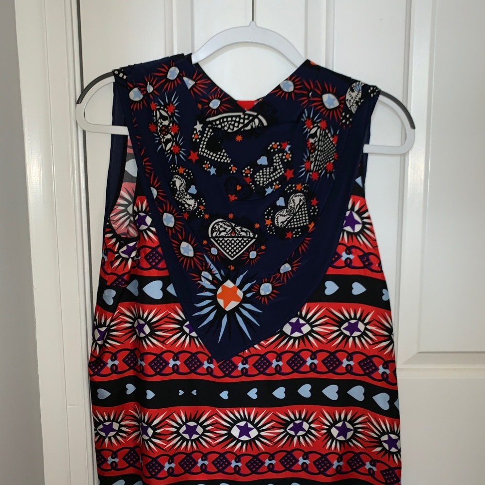 MSGM Bandana Collar Sleeveless Silk Top